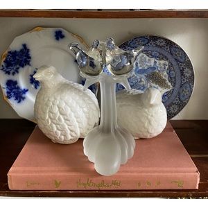 Vintage BALOS Mouthblown Art Glass “Lovebirds” Figurine